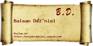 Balean Dániel névjegykártya